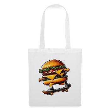 Cheeseburger Burger Skateboard Skater - Sac en tissu - blanc - Devant