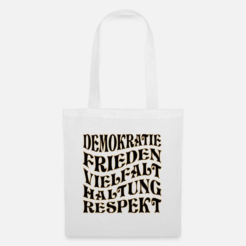 DEMOKRATIE RESPEKT WÄHLEN - Stoffbeutel - Weiß