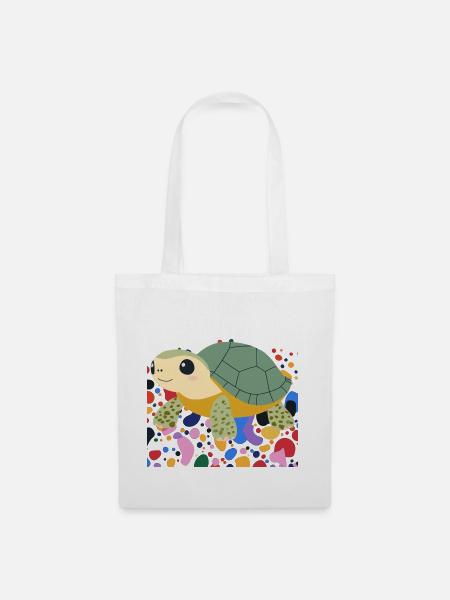 Turtle Reptil - Stoffbeutel - Weiß