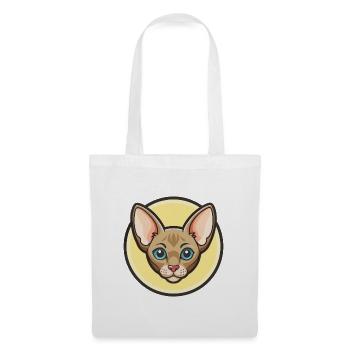 Peterbald Chat Race Dessin animé Kawaii Animal Pet - Sac en tissu - blanc - Devant