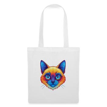 Schneeschuh Katze Rasse Cartoon Kawaii Tier Haustier - Stoffbeutel - Weiß - Vorne