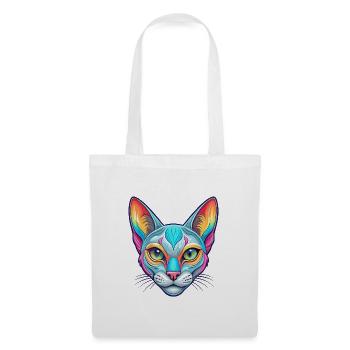 Chat Abyssin Race Dessin Animé Kawaii Animal Pet - Sac en tissu - blanc - Devant