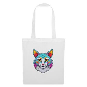 Manx Chat Race Dessin animé Kawaii Animal Pet - Sac en tissu - blanc - Devant