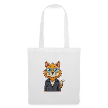Maine Coon Funny Cartoon Kawaii Veste Lunettes de soleil - Sac en tissu - blanc - Devant