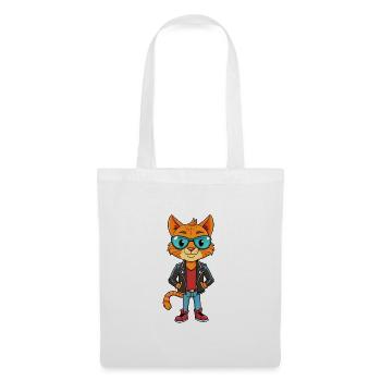 Ocicat Funny Cartoon Kawaii Veste Lunettes de soleil - Sac en tissu - blanc - Devant