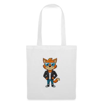 Manx Funny Cartoon Kawaii Veste Lunettes de soleil - Sac en tissu - blanc - Devant