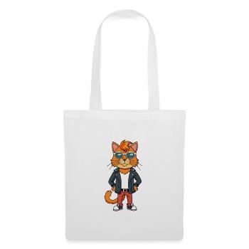 Ingwer Langhaar Lustige Cartoon Kawaii Jacke Sungla - Stoffbeutel - Weiß - Vorne