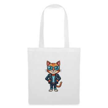 Bombay Funny Cartoon Kawaii Veste Lunettes de soleil - Sac en tissu - blanc - Devant