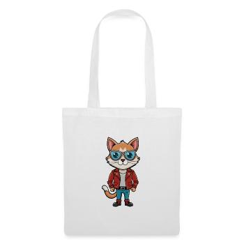 Balinesische lustige Cartoon Kawaii Jacke Sonnenbrille - Stoffbeutel - Weiß - Vorne