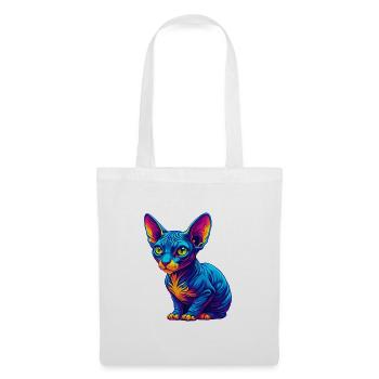 Cornouailles Rex Chat Race Dessin animé Kawaii Animal Pet - Sac en tissu - blanc - Devant