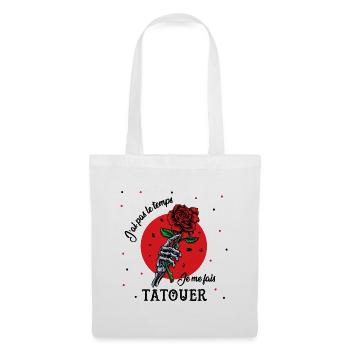 J'ai pas le temps je me fais tatouer - Sac en tissu - blanc - Devant