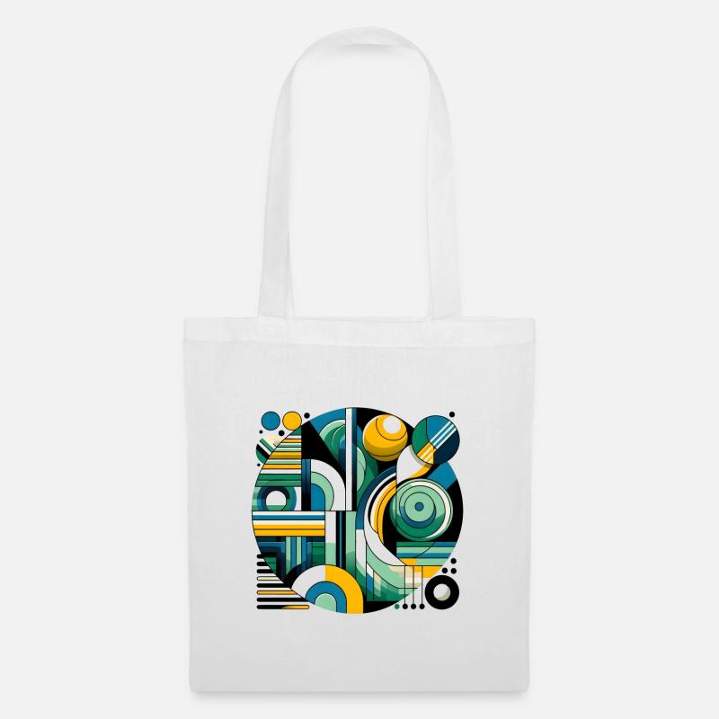 Neon Geometry — Retro Pulse - Stoffbeutel - Weiß