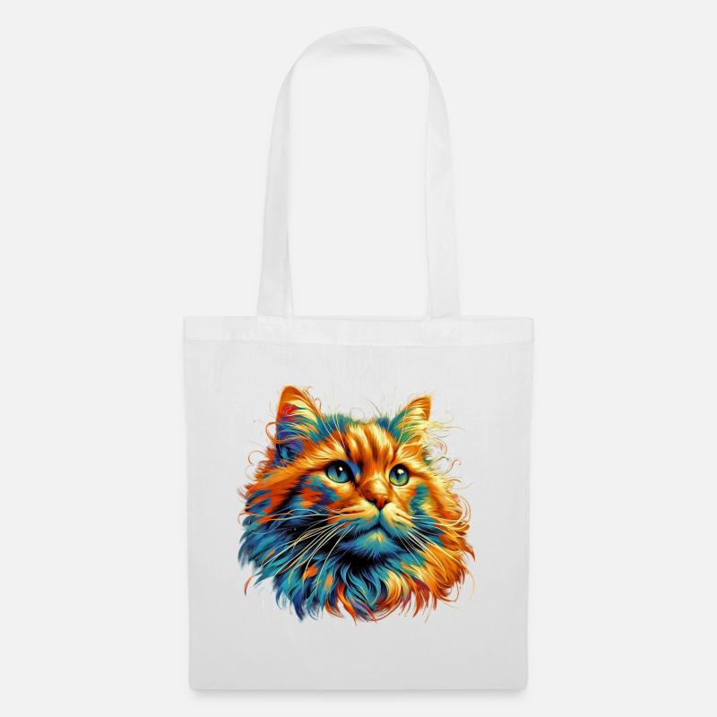Katze - Stoffbeutel - Weiß