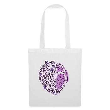 Papillons cérébraux Purple Epilepsy Awareness - Sac en tissu - blanc - Devant