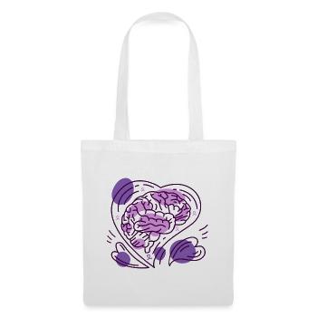purple heart brain epilepsy awareness - Tote Bag - white - Front