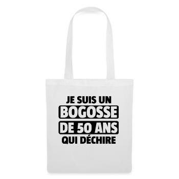 homme de 50 ans / cadeau 50 ans / t-shirt 50 ans - Sac en tissu - blanc - Devant