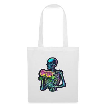 Psychedelic Skeleton with Roses Halloween - Tote Bag - white - Front