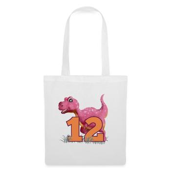 Nr.12 Dino - Stoffbeutel - Weiß - Vorne