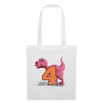 Nr.4 Dino - Stoffbeutel - Weiß - Vorne