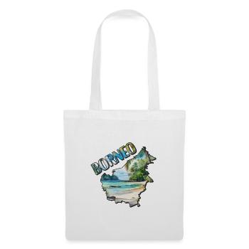 Carte à l’aquarelle Bornéo - Sac en tissu - blanc - Devant