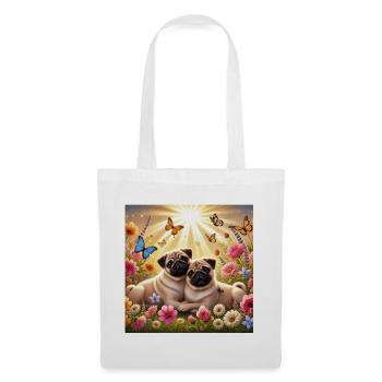 Conception d’amoureux des chiens carlin changeant dans le ciel - Sac en tissu - blanc - Devant