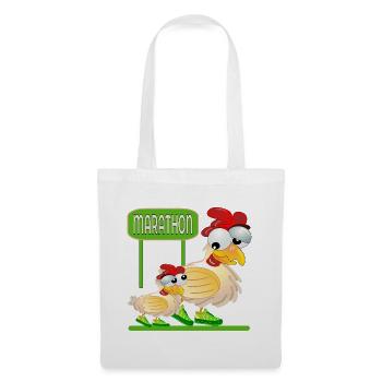 MARATHON RUNNING - GEFLÜGEL HUHN - Stoffbeutel - Weiß - Vorne