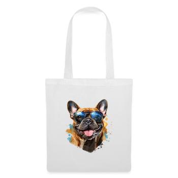 Frenchie with sunglasses - Tote Bag - white - Front