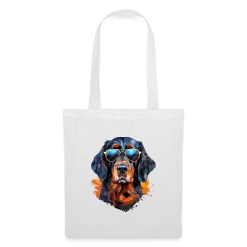 Gordon Setter avec lunettes de soleil - Sac en tissu - blanc - Devant
