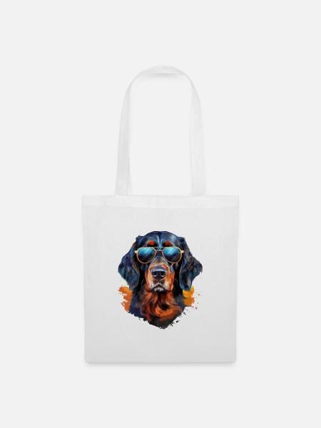 Gordon Setter med solbriller - Stoffveske - hvit
