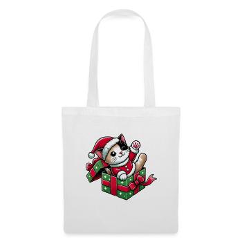 Cat Meowy Christmas High Five 2 1 - Tote Bag - white - Front