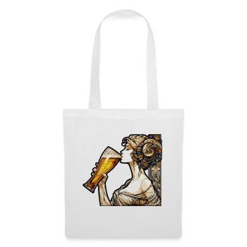 Woman Drinking Beer Gift - Tote Bag - white - Front