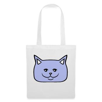 Jolie chatte Ayant l’air heureuse Joyeuse Souriante - Sac en tissu - blanc - Devant