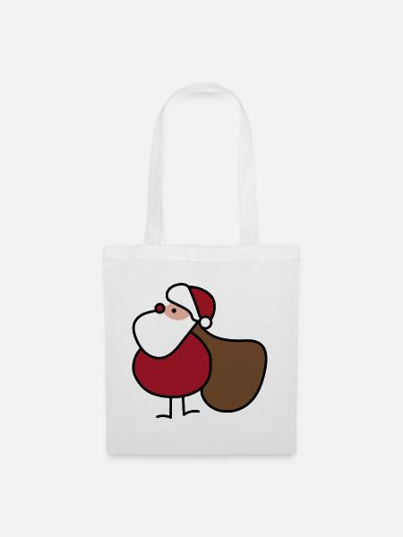 Weihnachtsmann - Stoffbeutel - Weiß
