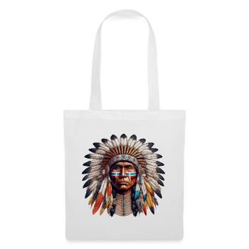 Amerikanisch, Indianer, Amerikaner - Stoffbeutel - Weiß - Vorne