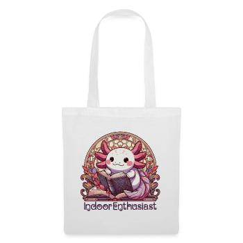 Axolotl Indoors Enthousiaste Livre Livres Cadeau - Sac en tissu - blanc - Devant