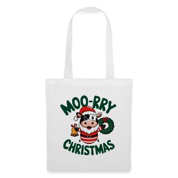 Festive Cow Santa Christmas Design - Tote Bag - white - Front