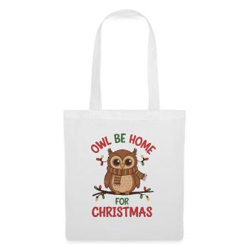 Owl Home for Christmas Design - Tote Bag - white - Front