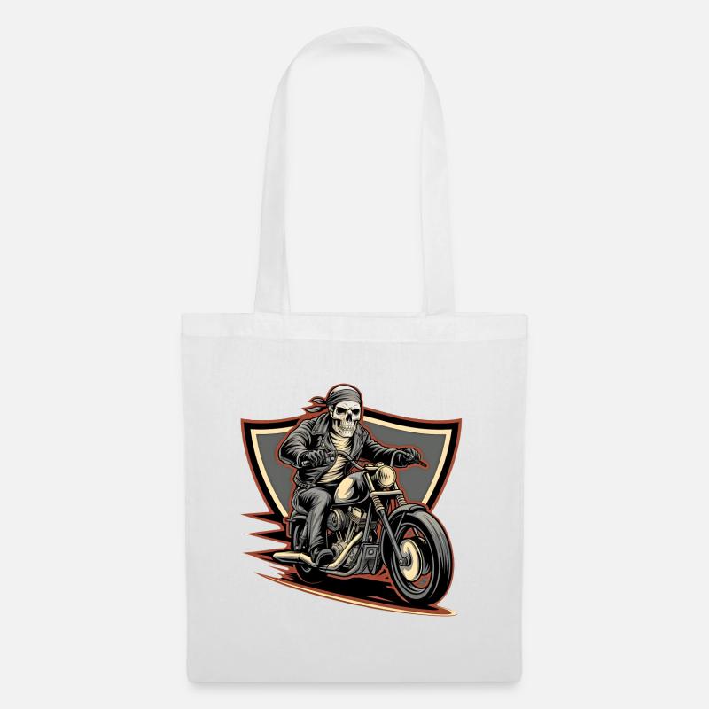 Fearless biker on a gloomy ride - Tote Bag - white
