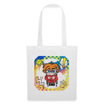 Héros coloré en fauteuil roulant Pop Art - Sac en tissu - blanc - Devant