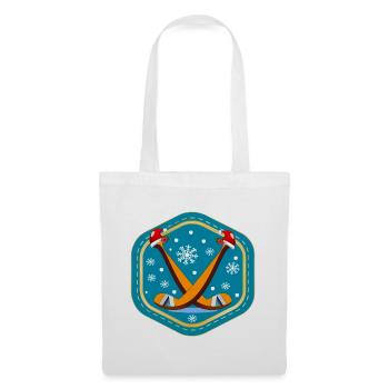 WEIHNACHTEN EISHOCKEY - Stoffbeutel - Weiß - Vorne