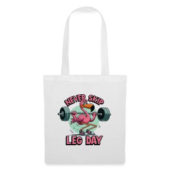 Leg Day Flamingo Beintraining witzig Gym Geschenk - Stoffbeutel - Weiß - Vorne