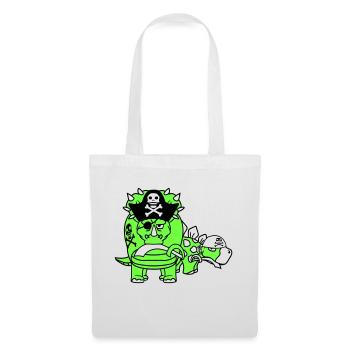 Triceratops Stegosaurus 2 Dinosaure Pirate Dino - Sac en tissu - blanc - Devant