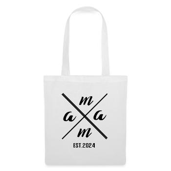 Mama Established 2024 - Conception de cadeaux minimalistes - Sac en tissu - blanc - Devant
