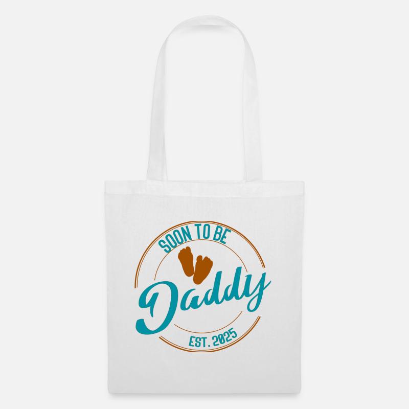 Soon to Be Daddy Geschenk für werdende Väter bunt - Stoffbeutel - Weiß