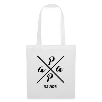 Papa Established 2025 – Minimalist Geschenk Design - Stoffbeutel - Weiß - Vorne