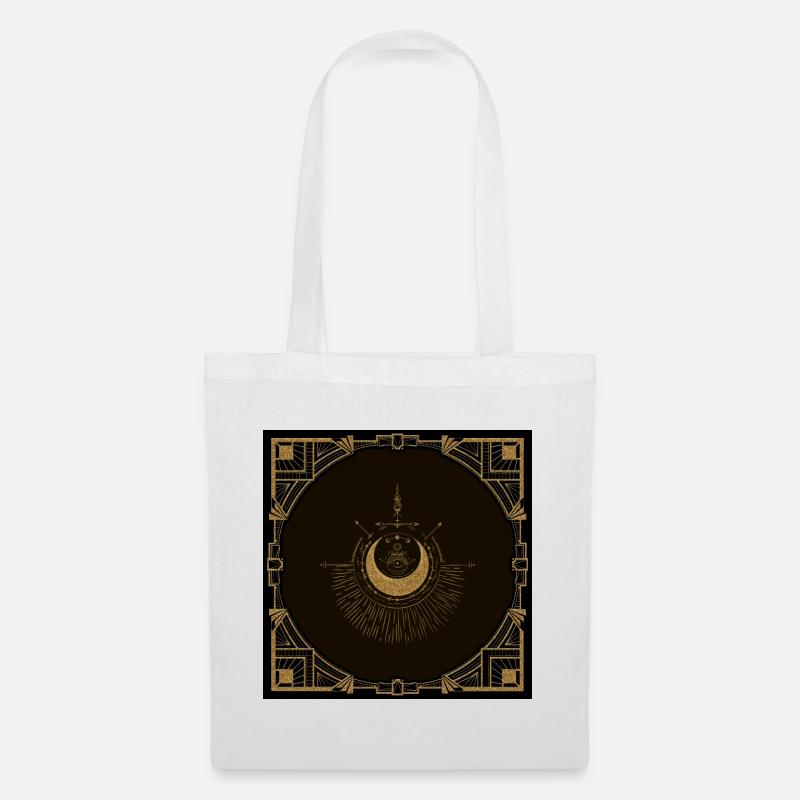 Harmonie der Elemente: Mond, Gold und Geometrie. - Stoffbeutel - Weiß