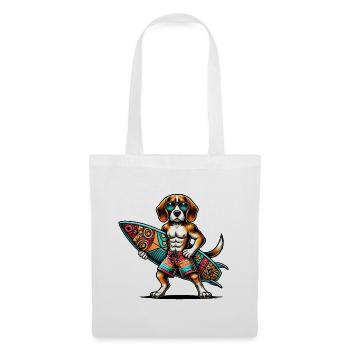 Surfeur Beagle - Sac en tissu - blanc - Devant