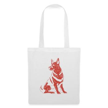 Loyal German Shepherd – Classic Dog Graphic - Tote Bag - white - Front