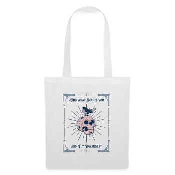 Find What Scares You – Skull with Bird - Tote Bag - white - Front