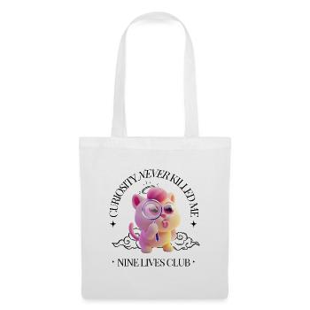 Curious Cat – Funny Cartoon Illustration - Tote Bag - white - Front